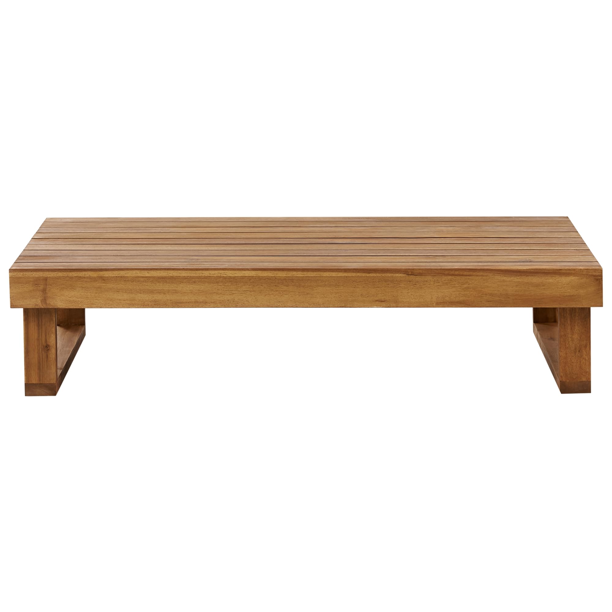 Beliani Table Basse de Jardin en Bois d'Acacia Certifié 110 x 60 cm Bois Clair Marettimo