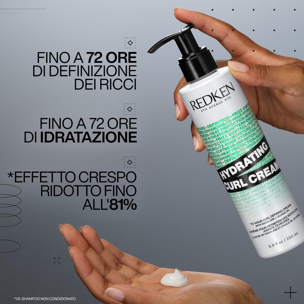 Redken, Crema Arricciante Per Definizione Ricci e Termoprotettore, Idrata & Definisce i Ricci, Arricchita con Olio di Jojoba & Squalane, Capelli Ricci, Mossi & Crespi, Curl Stylers, 250ml