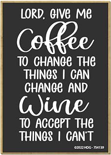 Honey Dew Gifts, Lord Give Me Coffee to Change The Things I Can Change and Wine to Accept The Things, 2.5 inch by 3.5 inch, Made in USA, Fridge Magnet, Funny Magnets, Bar Magnet, 754139