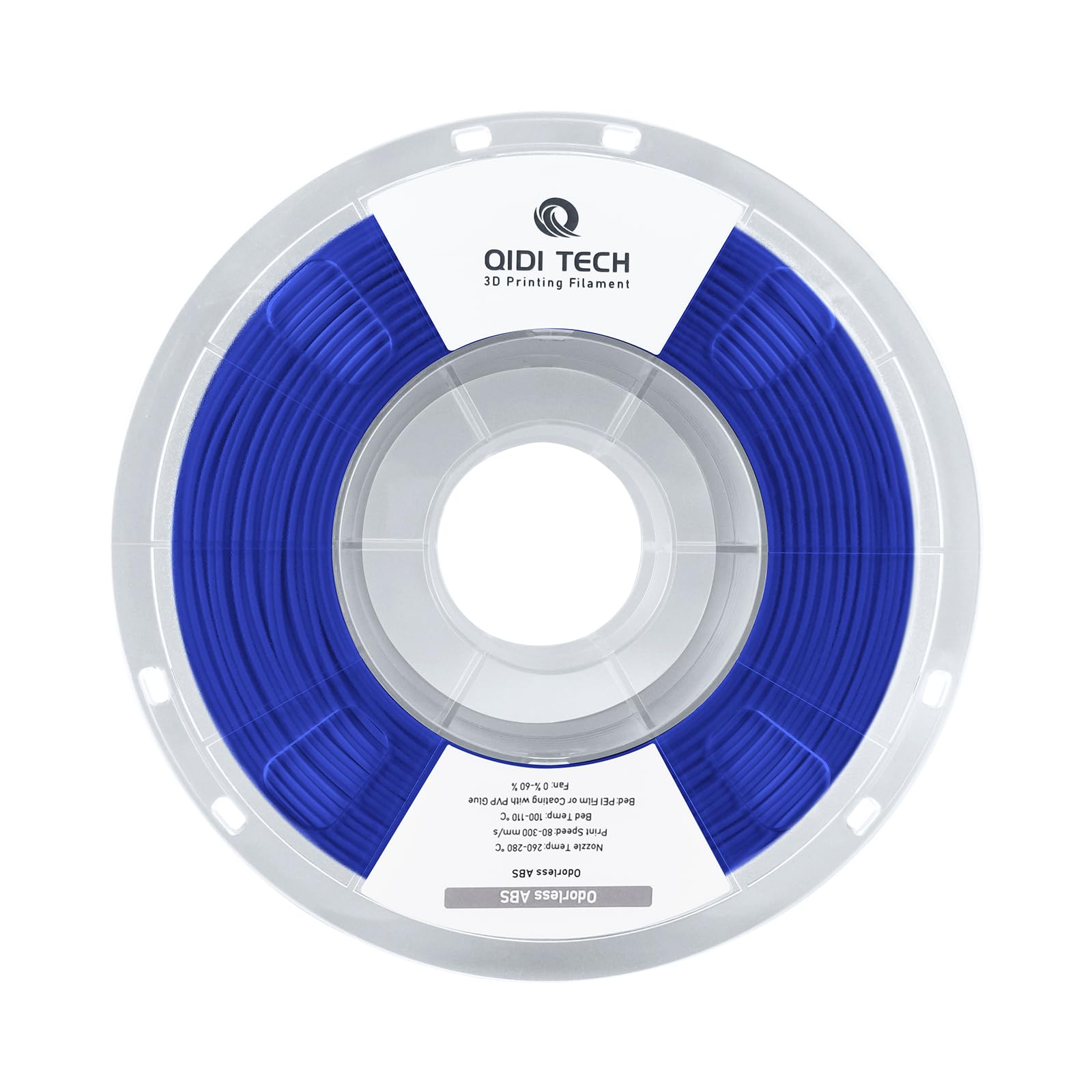 R QIDI TECHNOLOGY Odorless ABS Filament 1.75mm, 3D Printer Filament, 1 KG Spool (2.2lbs), 3D Printing Filament Fit Most FDM 3D Printers, Blue