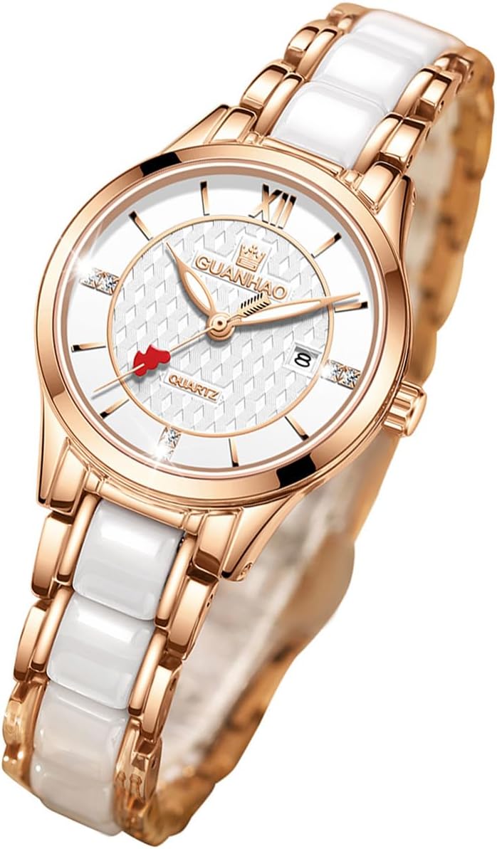 Elegant White Ceramic Women's Watch with Diamond Egypt Ubuy