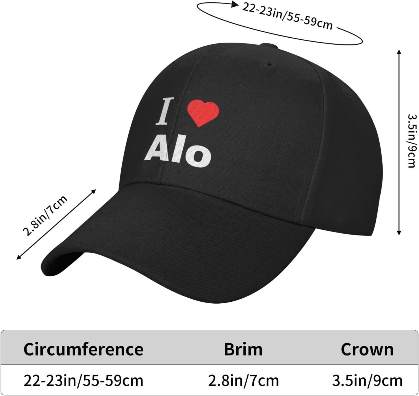 I Love Alo Baseball Cap for Men Women Adjustable Closure Golf Dad Hat - Image 5