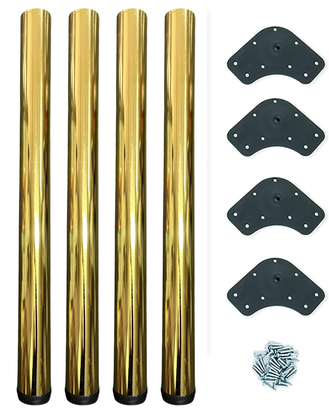 AERREGI KIT GAMBE REGOLABILI PER TAVOLO Ø60x710mm | KIT DI 4 PIEDI PER TAVOLO IN ACCIAIO | ALTEZZA REGOLABILE 710-730mm | DISPONIBILI IN DIVERSI COLORI (Oro Lucido)