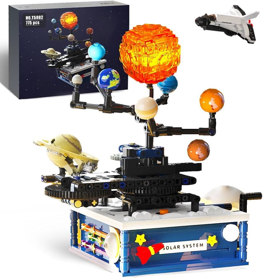 Creative Technic Solar System Model Building Set,775pcs Rotating