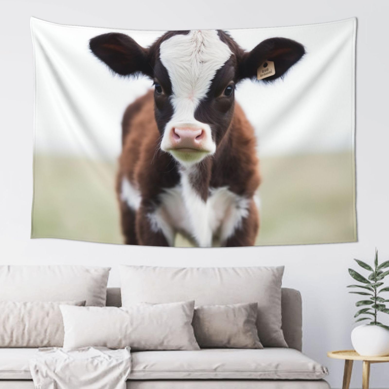 Fodpand Black Cow Tapestry Dorm Decor, Party Backdrop Aesthetic Tapestries Wall Hanging Banner For Bedroom, Modern Wall Art Poster Blanket, Home Decor Wall Tapestry 60"X40"