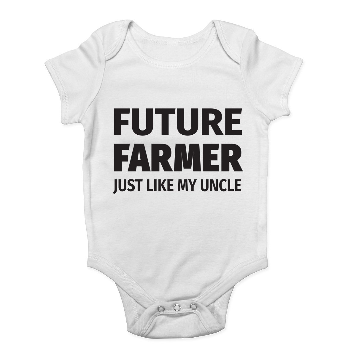 Future Farmer Just Like My Uncle Cute Boys and Girls Baby Vest Bodysuit White