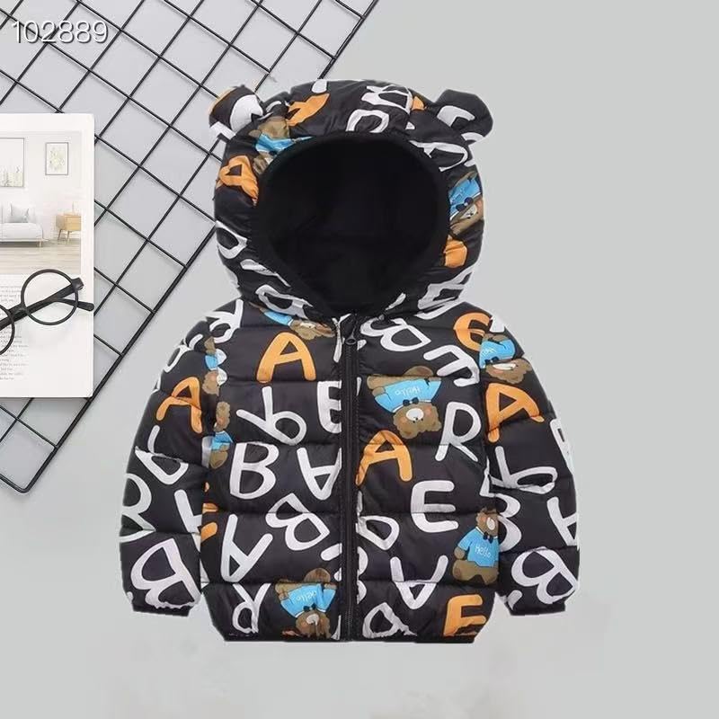 Image of Bold N Elegant Kids Different World Winter Warm Quilted Bomber Standard Length Hood Jacket Coat Puffer Jacket Coat For Infant Toddle Boy's Girls Kids