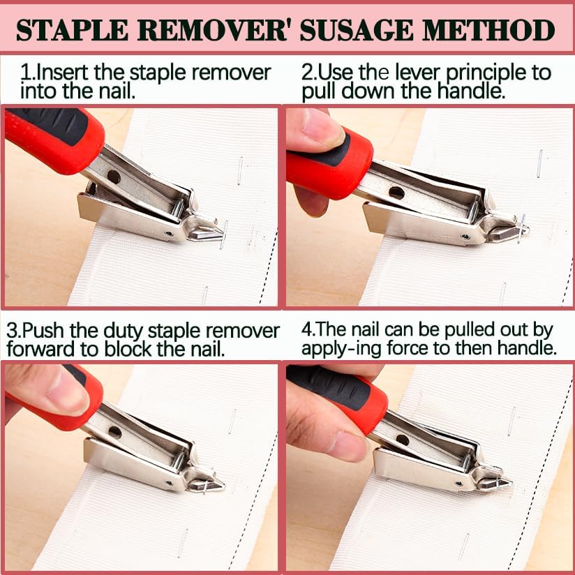 Miniatura 6 de Juego de alicates de lona y removedor de grapas, alicates para estirar, herramienta de pintura de dibujo resistente con mandíbula dentada ancha para