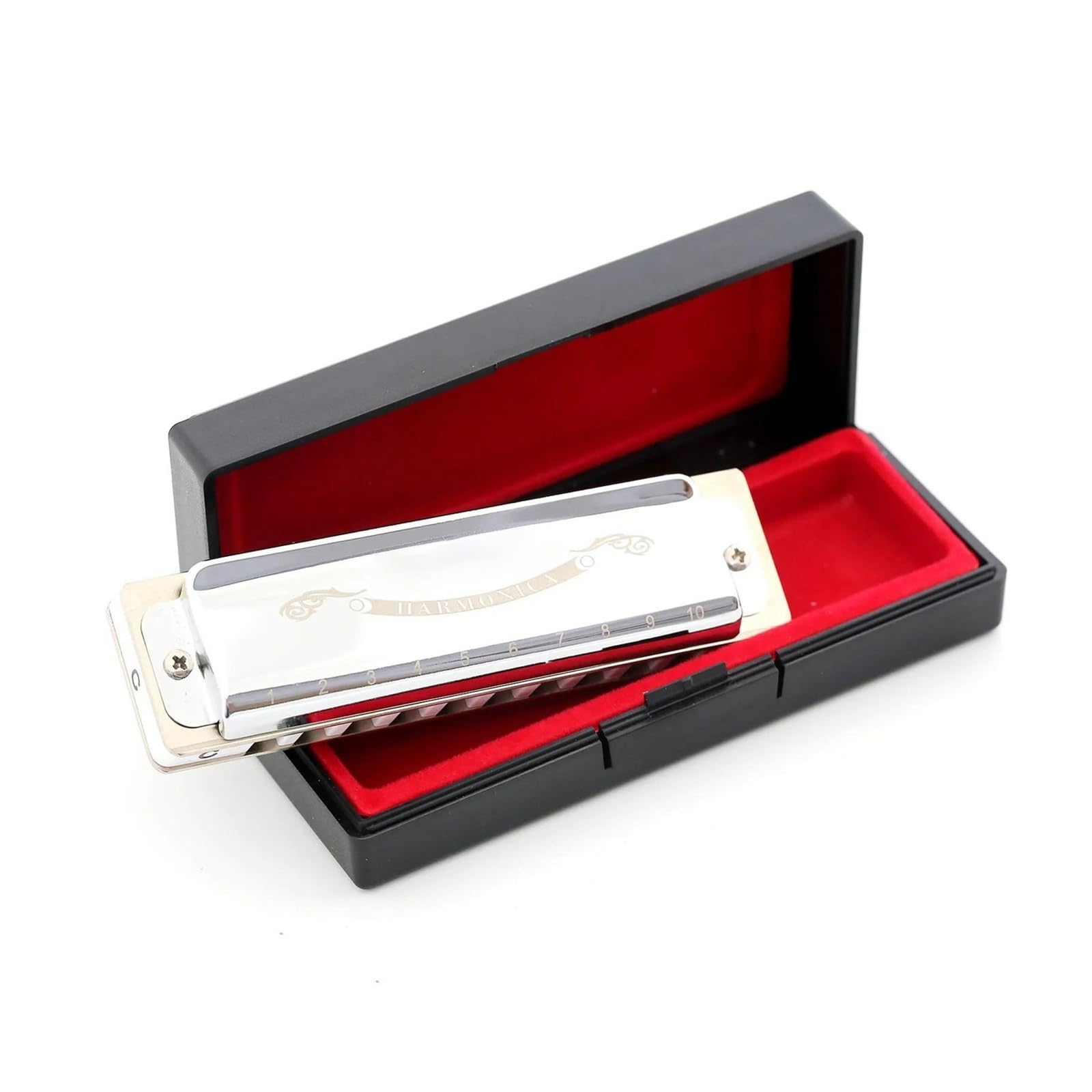 Armonica Armonica a bocca 10 fori Blues Harp Diatonica Blues Armonica a bocca Argento Armonica a bocca Diatonica Blues Tonalità di Do
