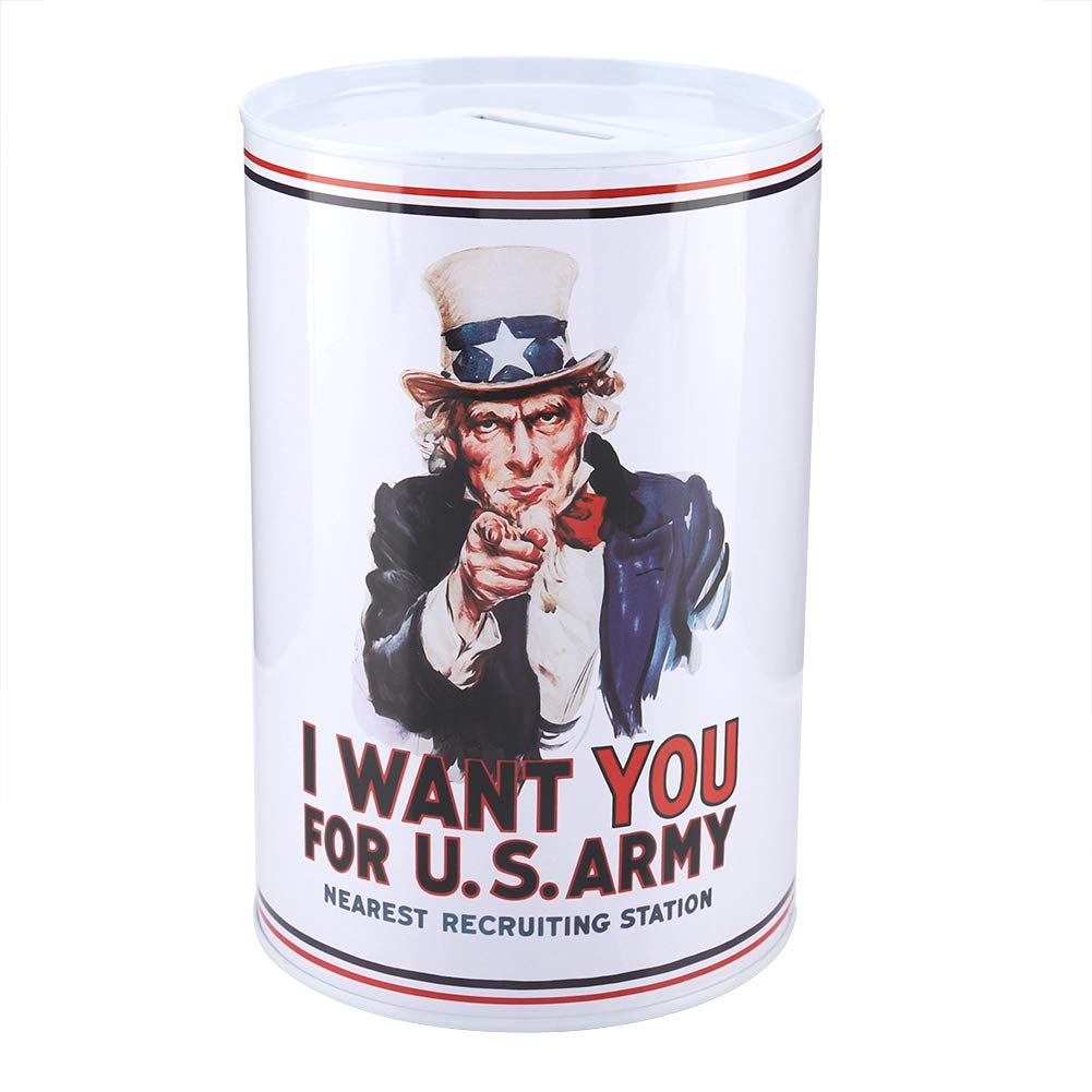 Money Box Jar, Vintage Money Tin, Tabletop Decor for Adults Kids(2312-02)-image-24