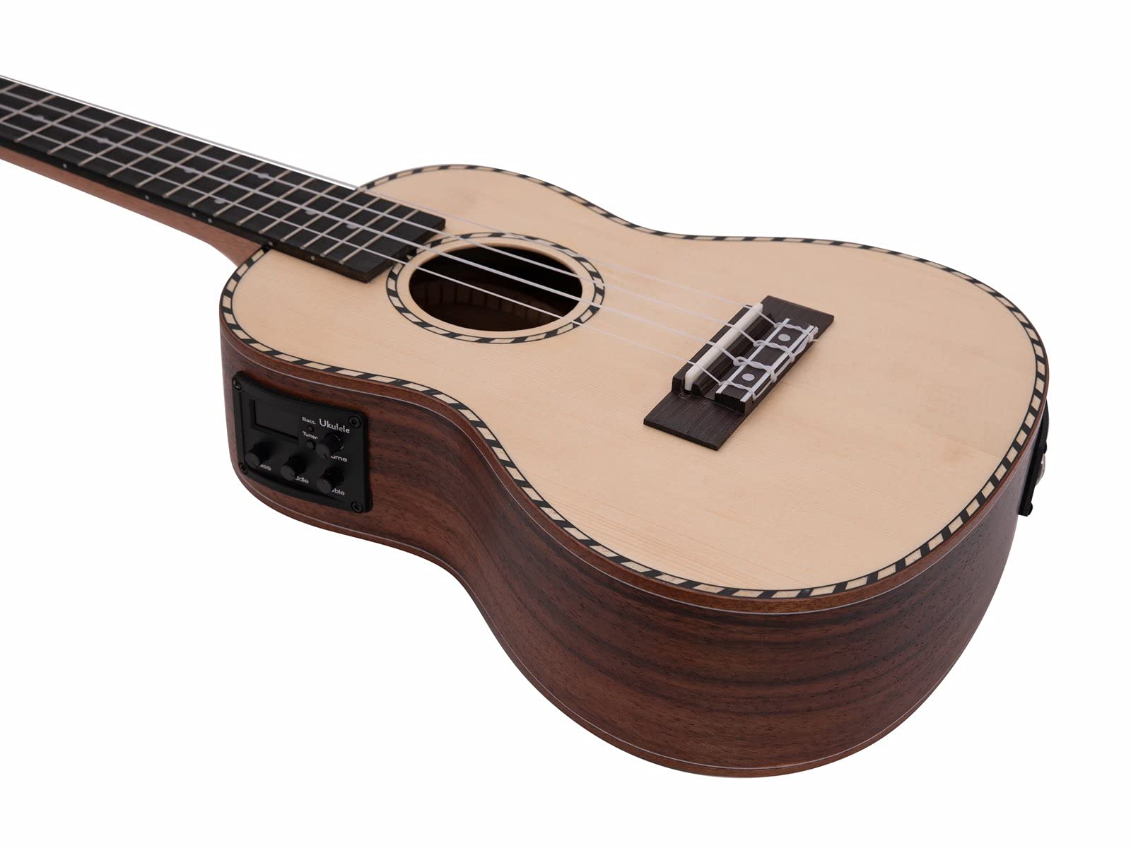 DIMAVERY UK-800 Concert Ukulele, Fichte massiv | Konzert-Ukulele mit Tonabnehmer