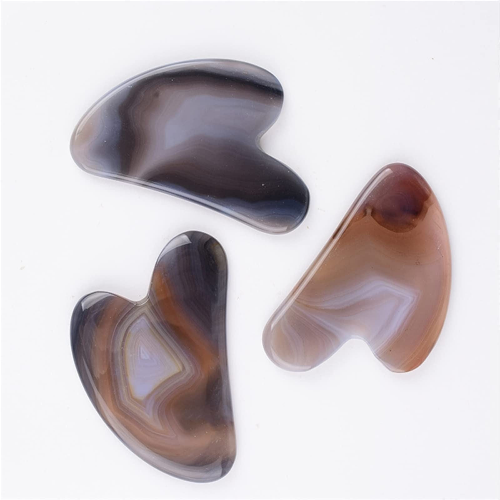 BAWHO Jade Roller Gua Sha Massage Set Natural Agate Gouache Stone Board Anti Aging Face Massager Skin Beauty Care Lifting Tool 1Set