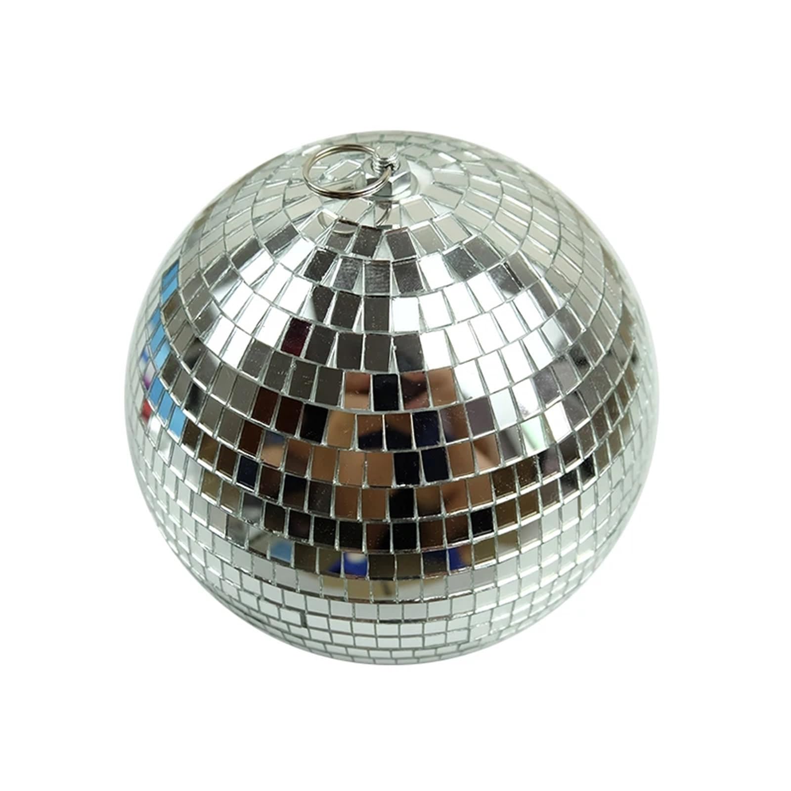 Decoración para fiestas con bola de espejos disco, Bola de espejos discoteca plateada 10-20cm(Diameter 15cm)