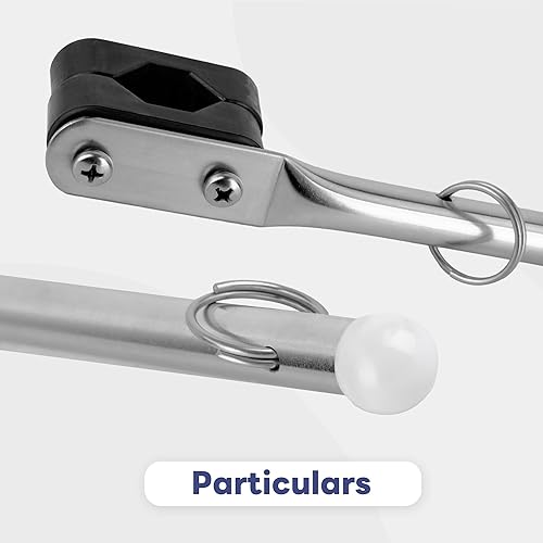 Miniatura 6 de Mástil de bandera de barco de acero inoxidable para montaje en riel a prueba de herrumbre para barcos marinos yates