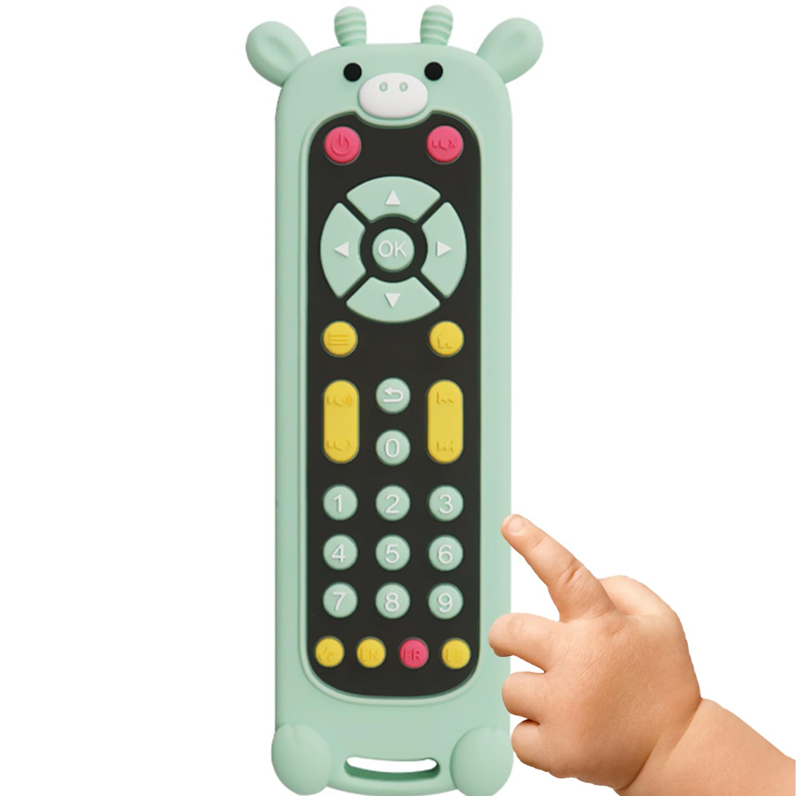 OKONKN Beißring Baby Beißring Baby ohne Bpa Silikon Babyzubehör für Jungen und Mädchen Babyspielzeug 4 Monate + (Olivgrün)