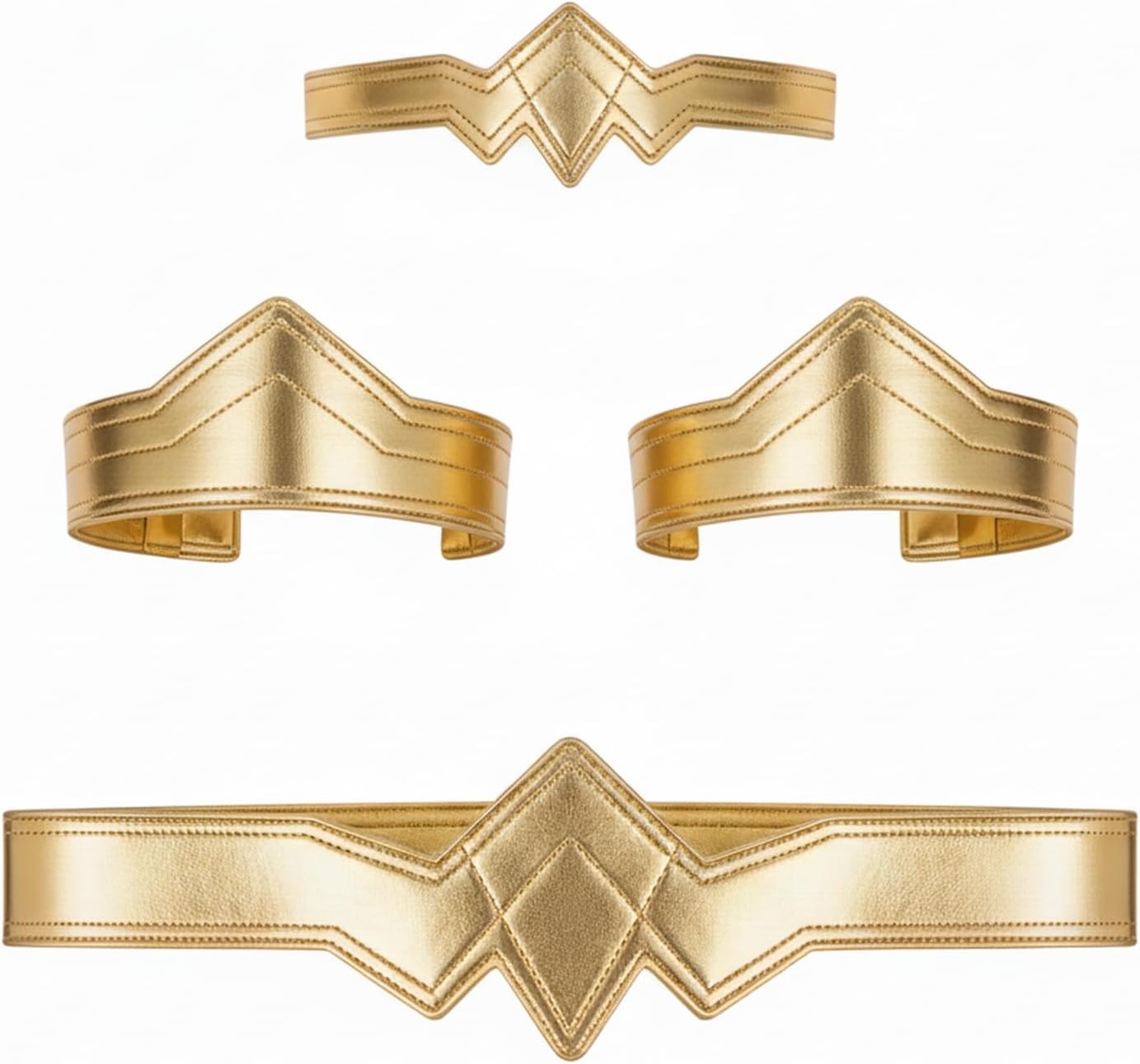 Gold Belt, Headband, Armbands Halloween Costume for Women Accessories Woman Adult Cosplay Hero