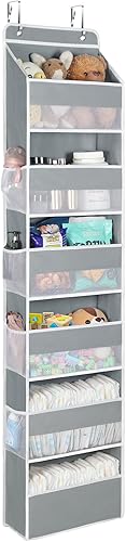 Univivi Organizador para colgar en la puerta, armario de cuarto de bebé, con 6 compartimentos grandes y 8 bolsillos laterales para cosméticos, disponible en Yaxa Costa Rica