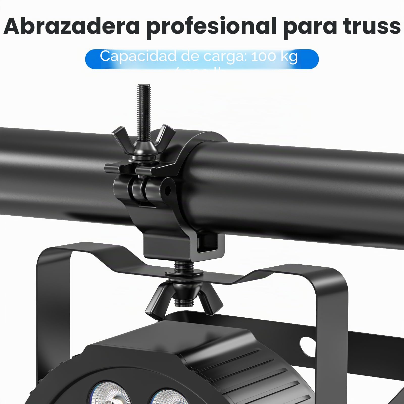 4 piezas Truss Clamp Abrazadera para Luces de Escenarios Aleación de aluminio Pinza de Gancho Truss Clamp para Cabeza Móvil LED par Carga de 100 kg para 48-52mm Tubo
