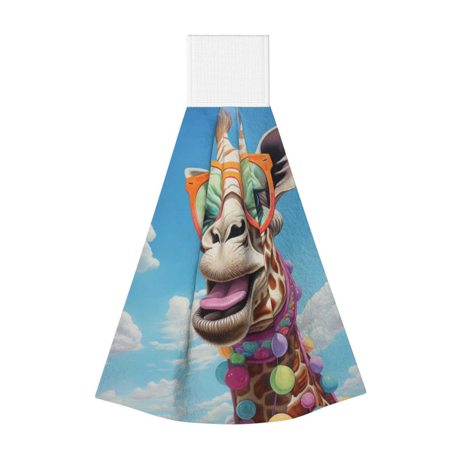 ZQYTGFDC Giraffe with colored glasses Highly Absorbent Dish Towels Soft Coral Fleece Wipe