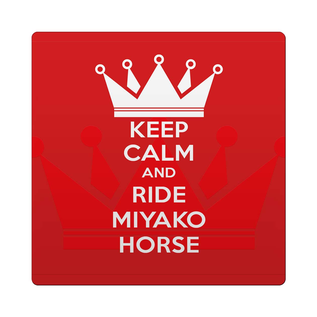 KEEP CALM AND RIDE MIYAKO HORSE 4"x4" Ceramic Drink Coaster Trive w/Cork Backing, DesL79
