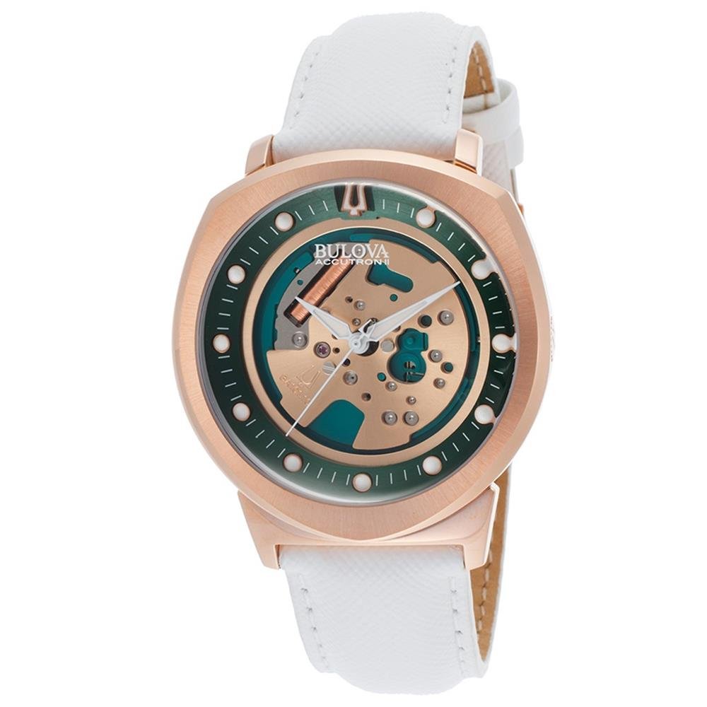 Bulova Accutron Ii Green And Gold Dial Ss Leather Quartz