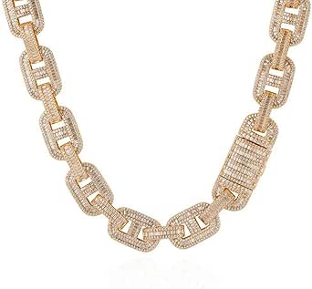 15mm Thick Miami Cuban Chain Necklace Curb Chain Hip Hop Jewelry for Men in Stainless – U7