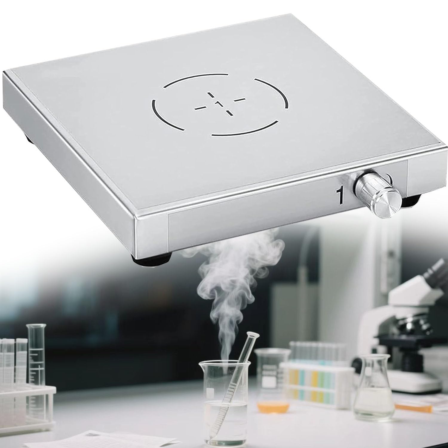 Placa de agitación magnética de Laboratorio, agitador magnético con Placa de Trabajo de Acero Inoxidable, Equipo de Mezcla para Uso en Laboratorio. LCUMS-1