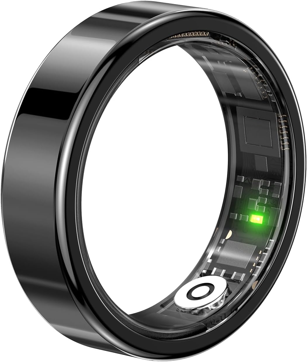 Smart Ring – 5ATM Waterproof Men Women Fitness Tracker Ring, Support Heart Rate/Sleep Tracking, Magnetic Charging,for iOS & Android Systems (Black, 8)