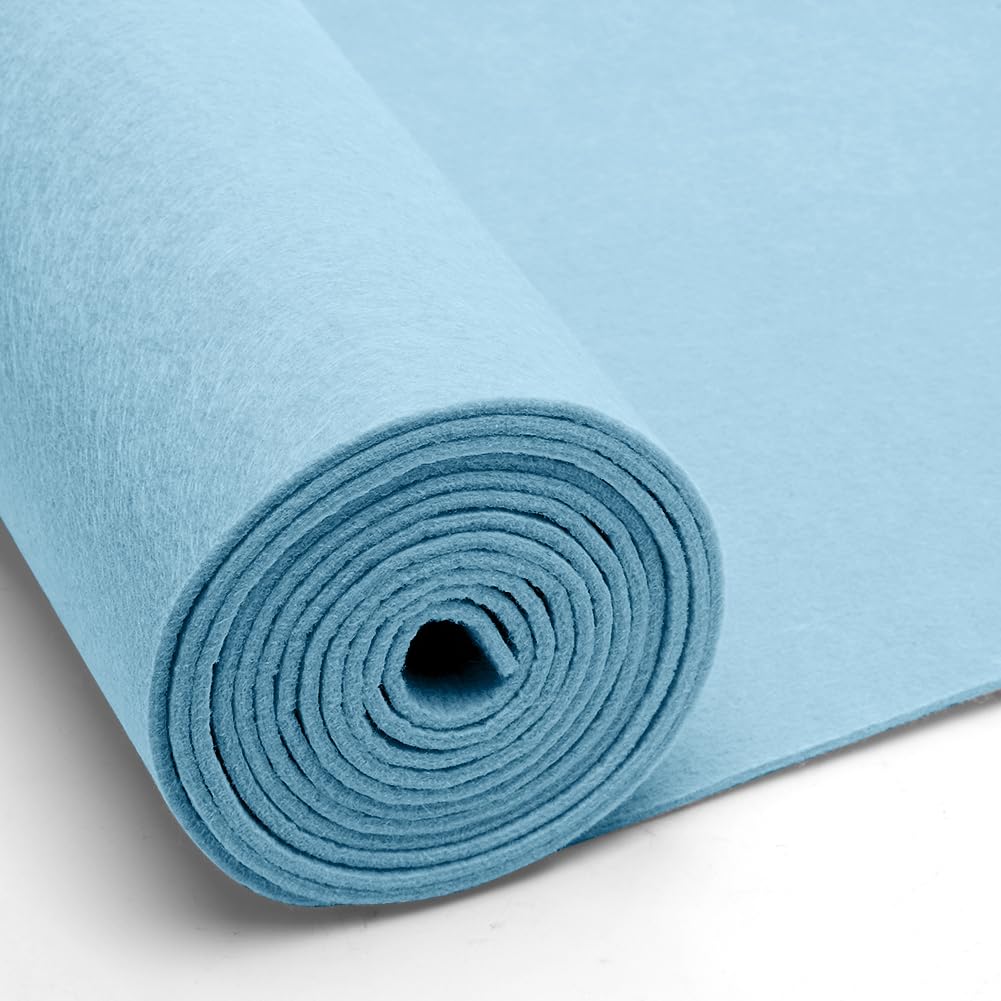 Filz Meterware 40cm×250cm×3mm Dick Filzstoff Meterware Bastelfilz Hellblau Filzmatte Polyester Filzrolle Dekofilz Filzstoff Filzmatten zum Zuschneiden für DIY Filzunterlage Taschenfilz Stickfilz