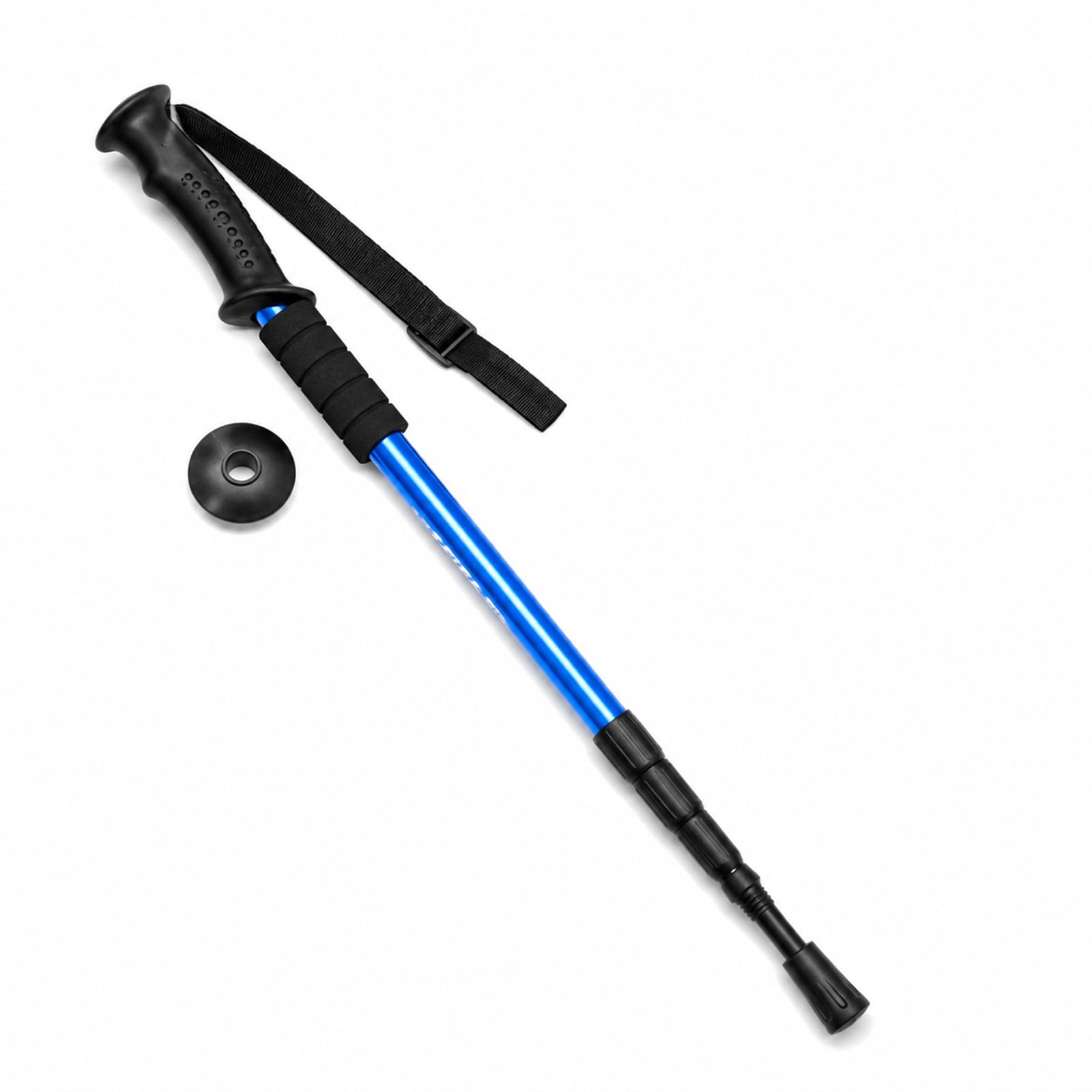 Adjustable Aluminum Alloy Trekking Pole, Telescopic Anti Shock Hiking Pole 1 Pack, Lightweight Walking Stick for Men Women, Camping Backpacking Mountain Walking (Blue,Straight)