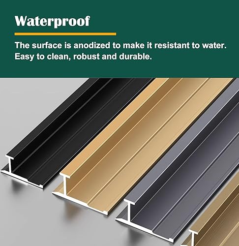 Miniatura 5 de GTPBAO Umbral de transición de piso extra estrecho de 1.9 in, tira de borde de aleación de aluminio resistente para tablerorevestimiento de madera