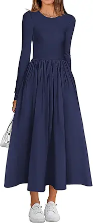 BTFBM Casual Long Sleeve Dresses Spring Dresses 2025 Wedding Guest Dress Midi Dress Flowy Bohemian Long Dress