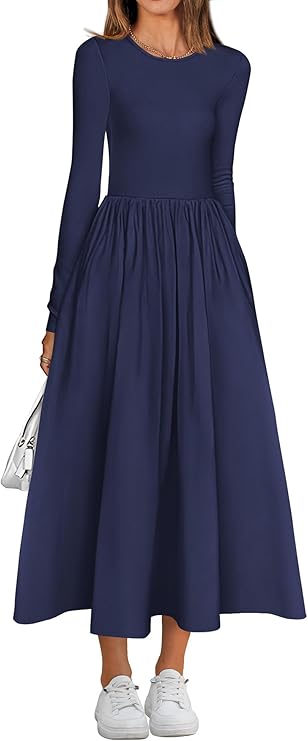 BTFBM Casual Long Sleeve Dresses Spring Dresses 2025 Wedding Guest Dress Midi Dress Flowy Bohemian Long Dress