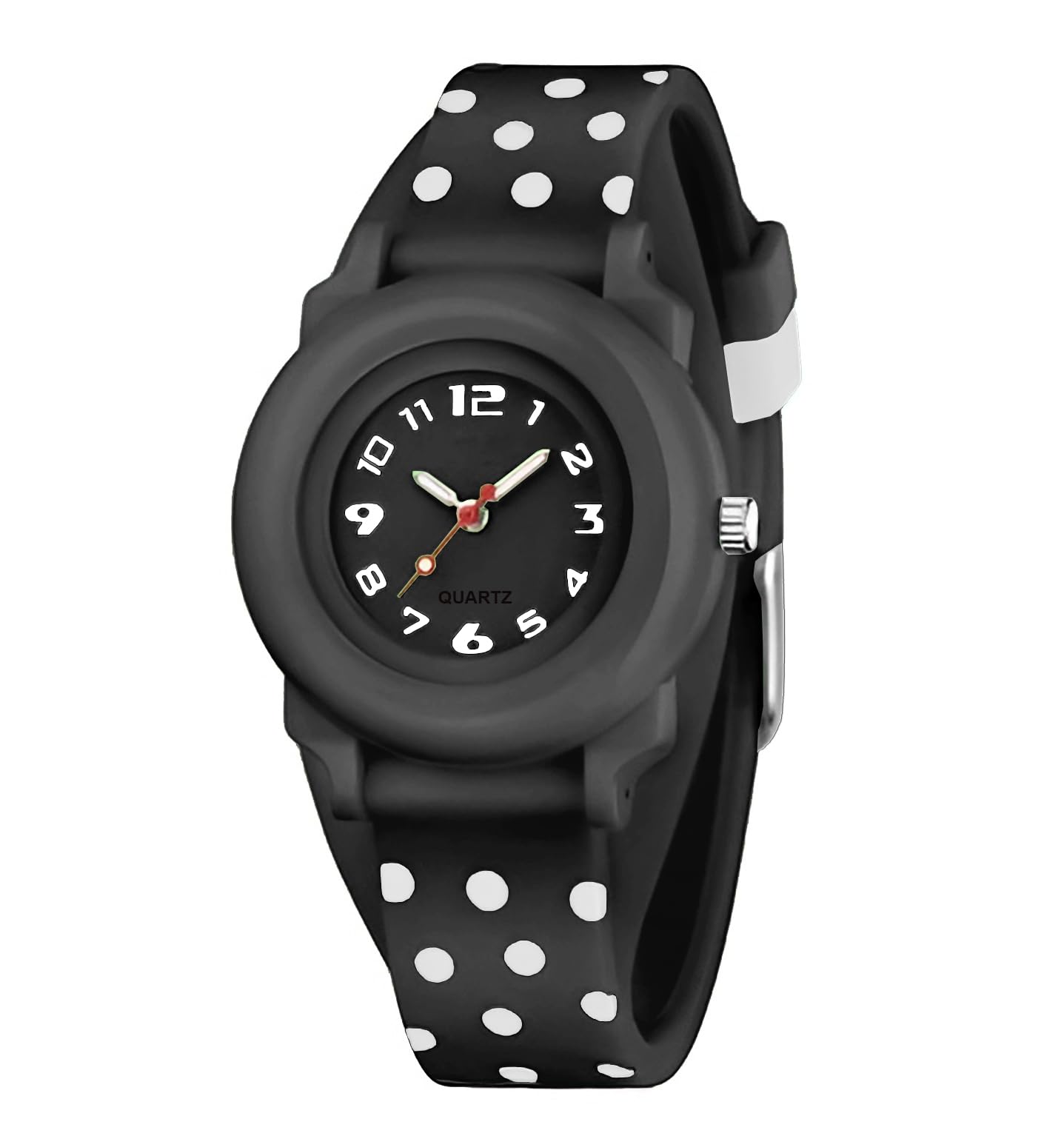 Time Up Analog Dial Quartz Movement Double Silicone Strap Design Waterproof Kids Wristwatch For Boys & Girls (Age:3-12 Years)-Aqprh-X (Black) (B0CPYDGRSG) Amazon Price History, Amazon Price Tracker