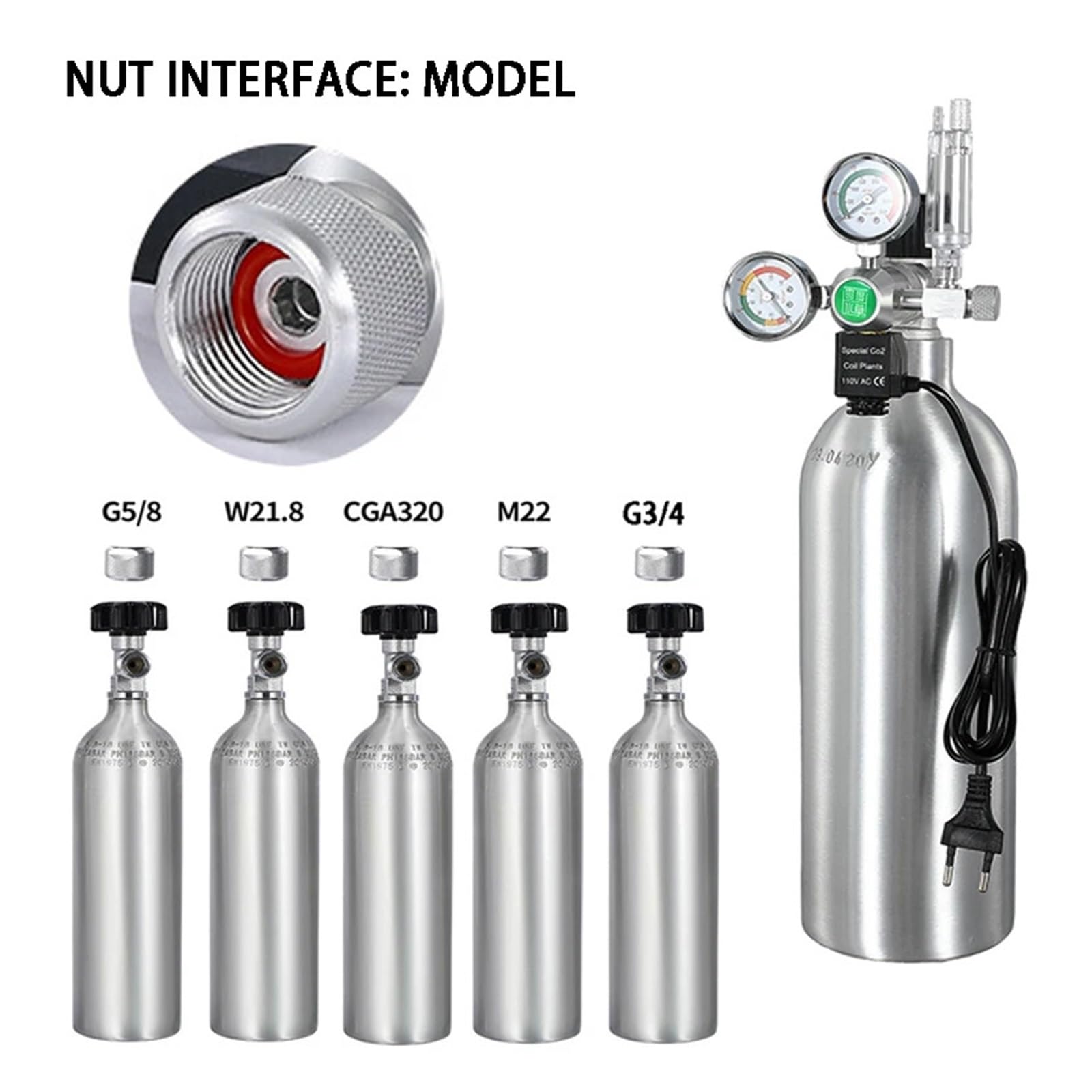 Régulateur de CO2 for Aquarium, Compteur de Bulles à solénoïde, système de contrôle de CO2, réaction étanche for Aquarium, Valve de réduction de CO2(TR21)