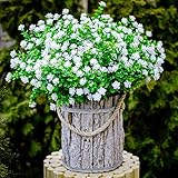 AXYLEX Artificial Flowers for Outdoors Fake Plants - 12 PCS Bundles Outside Face Spring Greenery UV