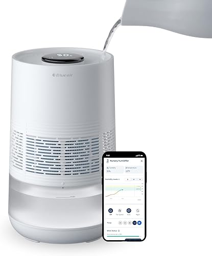 BLUEAIR Humidificador inteligente prémium para habitaciones grandes, dormitorios, mejor sueño con tecnología de niebla invisible evaporativa,