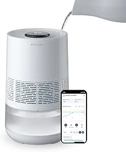 BLUEAIR Premium Smart Humidifier for Large Rooms, Bedrooms, Better Sleep with Evaporative Invisible Mist Tech, Auto Humidify, Easy Top Fill, Smart Control with App, Touchscreen, 3.5L Tank for 48 hours