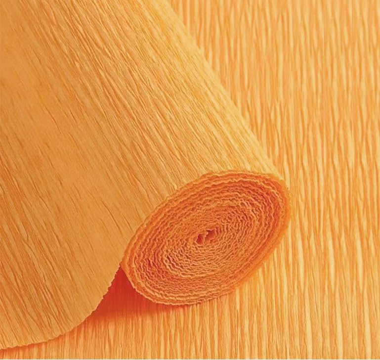 Crepe Paper Roll 8.2ft Long 17 Inch Wide for Wedding Ceremony Various Large Festivals Decoration (45-Light Orange)