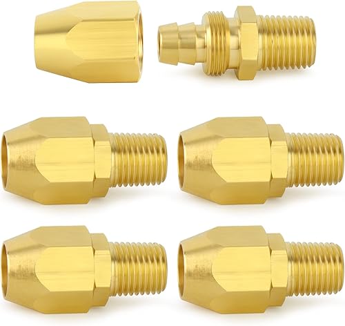 ChillWaves Neumática de latón accesorio de repuesto reutilizable, accesorio de reparación de extremo de manguera, manguera de identificación de 38