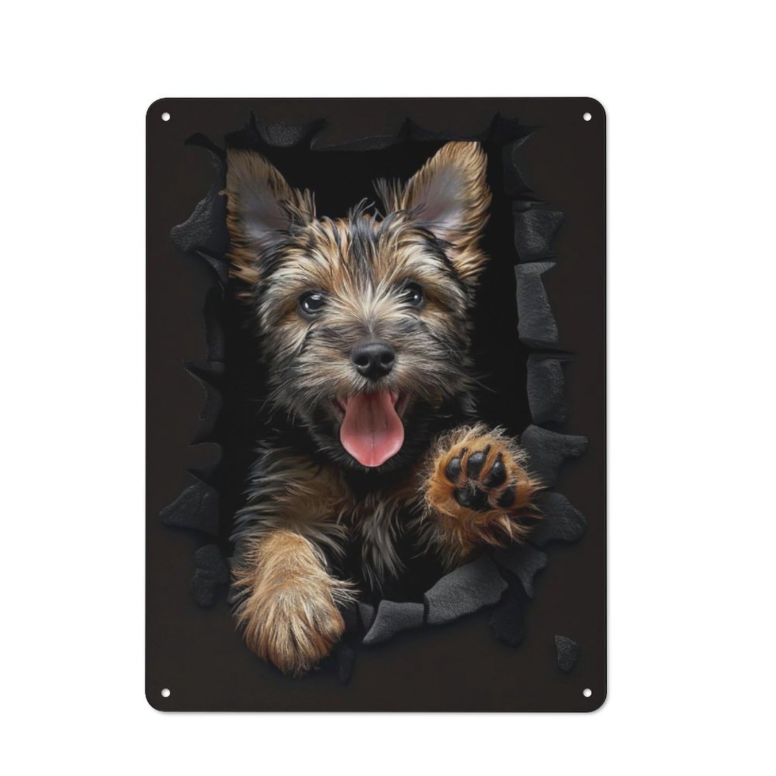 Junmoney Scottish Terrier Tin Wall Plaque 40X30cm With For Living Room Wall, Gift For Feature Wall Decorators During The Christmas Season