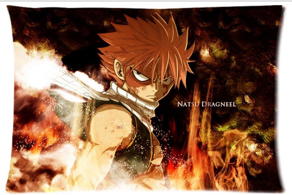 New Arrive Anime Pillowcase!!! Fairy Tail Hot Boy Fire Natsu Dragneel 20" x 30" Pillow Cover Gift To Friends
