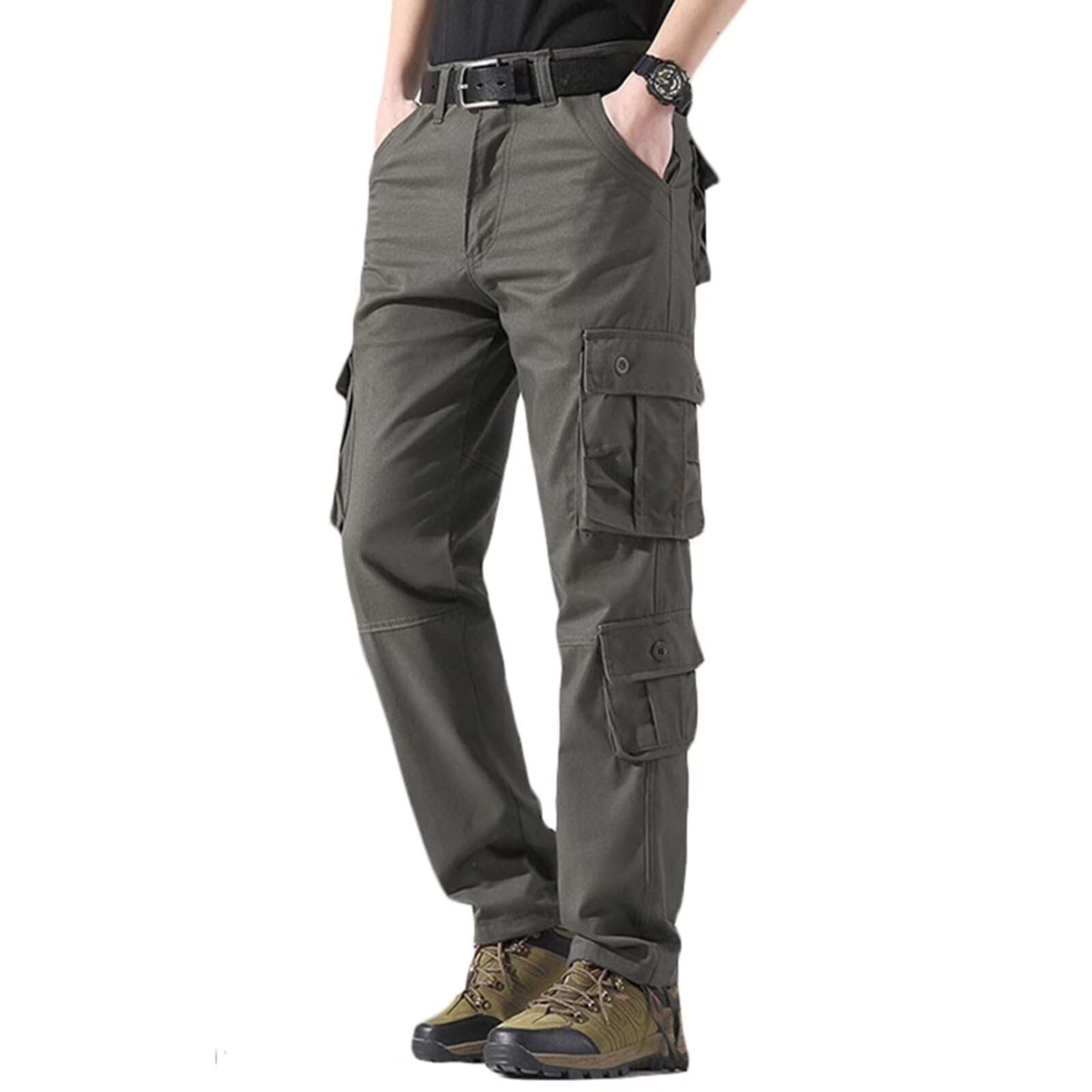 Men's Outdoor Tactical Pants Outdoor 8 Pockets Cargo Pants Work Trousers Hiking Walking Trousers