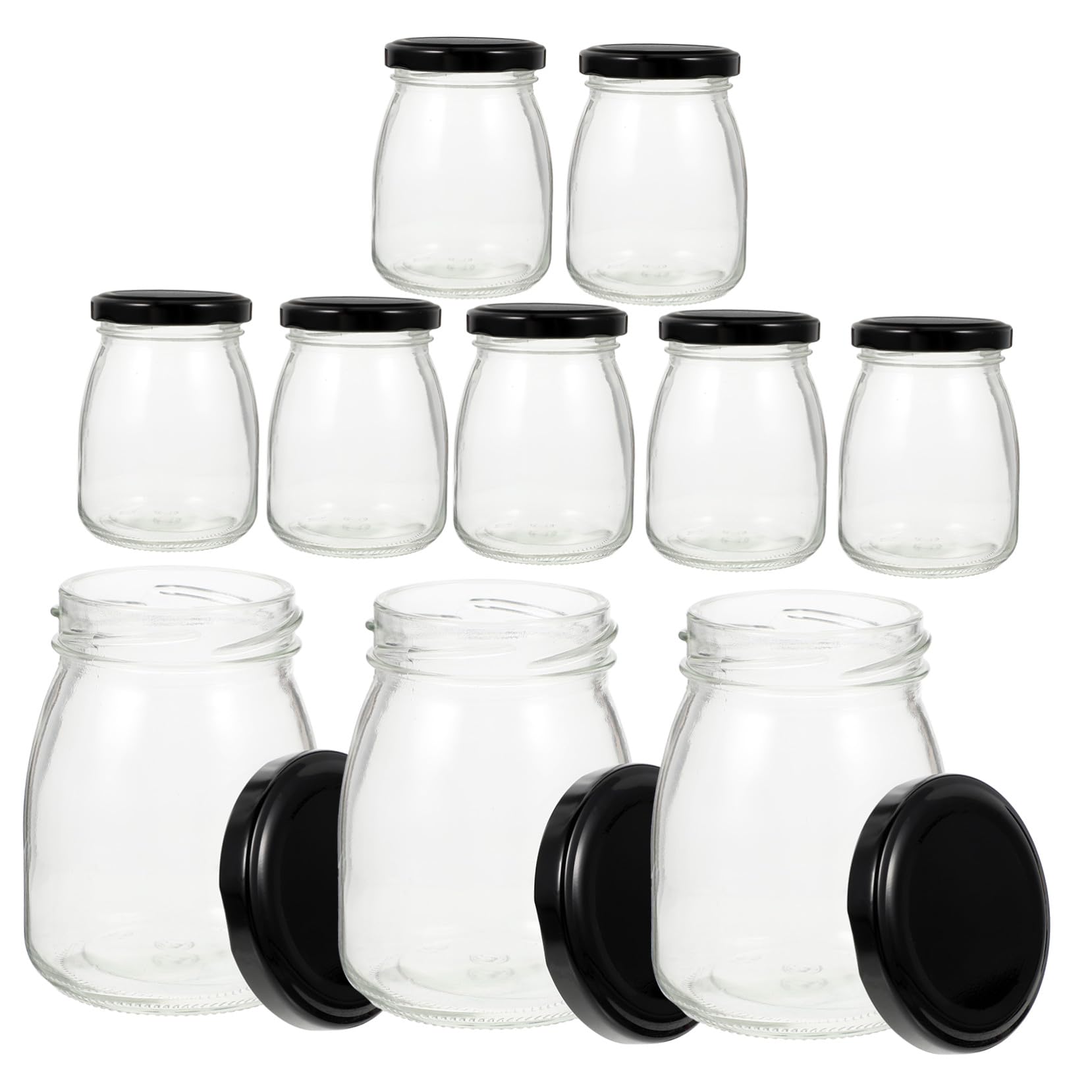 Toyvian 10stücke Glasbehälter mit Metalldeckel für Lebensmittel-aufbewahrung Luftdicht und Langlebig für Müsli Joghurt und Vorratsdose in Küche