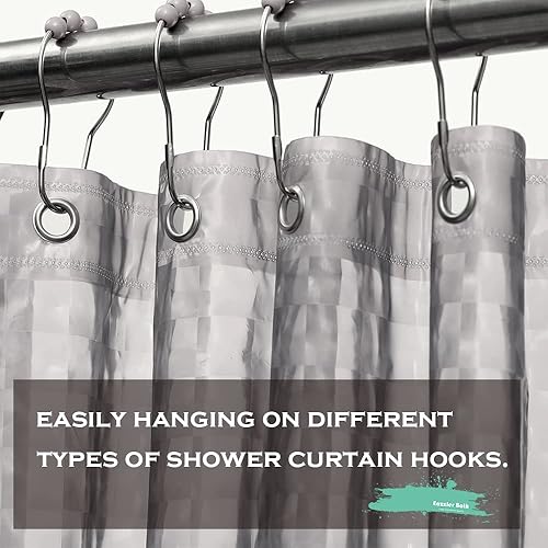 Miniatura 4 de Eazzier Bath Cortina de ducha de plástico gris cristal 3D, 72 x 72 pulgadas, fino y ligero cubo de hielo de plástico para baño, ducha, sala de