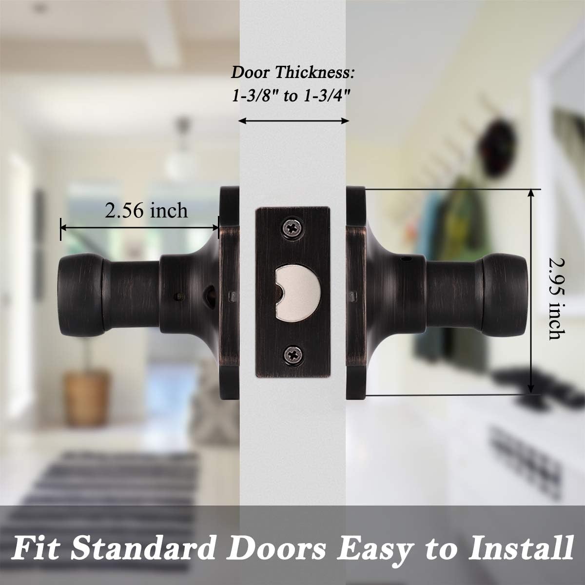 Gеt Sресіаl Prісе knobelite 5 Pack Camelot Trim Hall and Closet Lever Passage Door Lever, Keyless Door Lock for Right/Left Handed Reversible Interior Door Handle with Wave Style in Oil Rubbed Bronze