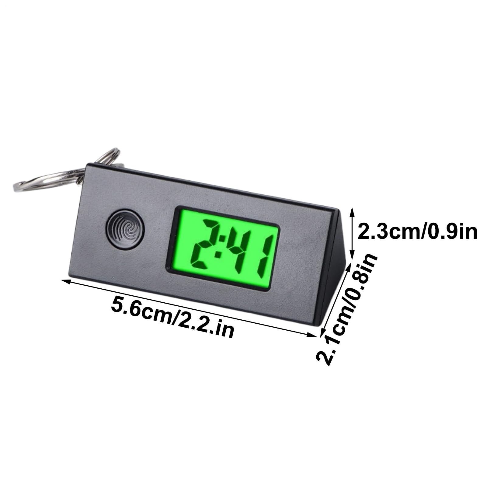 Keychains - Orologi da tasca, in ABS, 5,6 x 2,1 x 2,3 cm, con mini orologio digitale portatile, cronometro di timer, portachiavi, studio di indagine elettronico luminoso