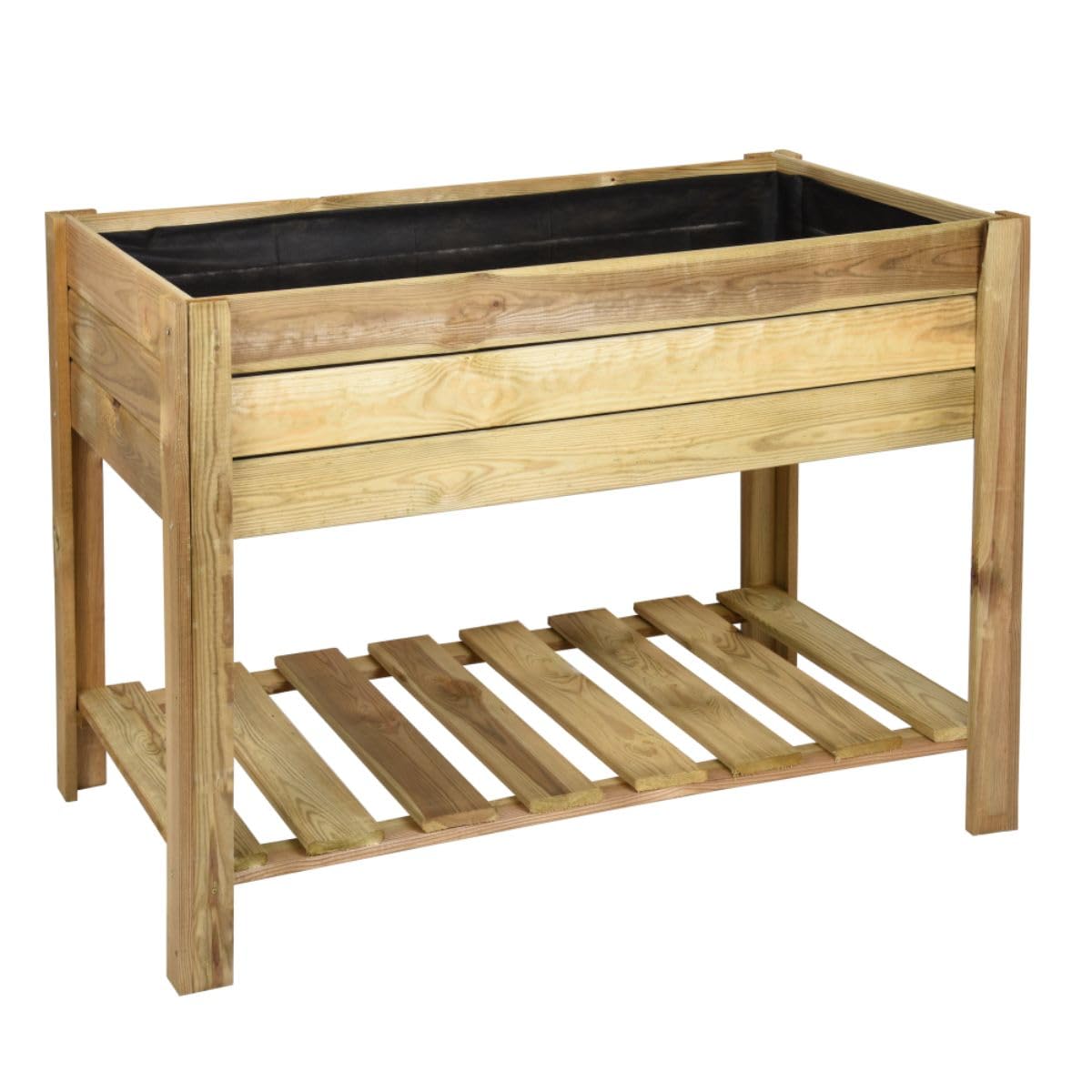 Huerto urbano Madera Natural Rectangular - Faura