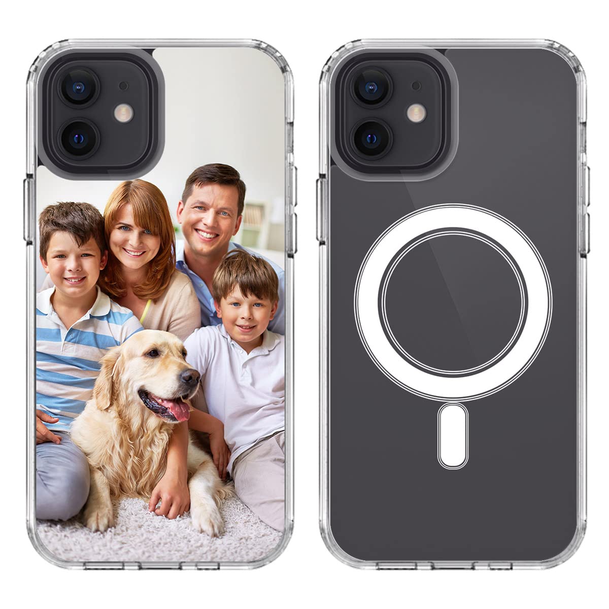 Styletify Custom Phone Cases for iPhone 12 Compatible with Magsafe,Personalized Picture Case Make Your Own Phone Case Customize with Photo Clear Phone Cover Shockproof Hard Customized Gift
