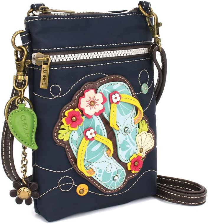 CHALA Crossbody RFID Cell Phone Purse - Women Nylon/Faux Leather Multicolor Handbag with Adjustable Strap Venture